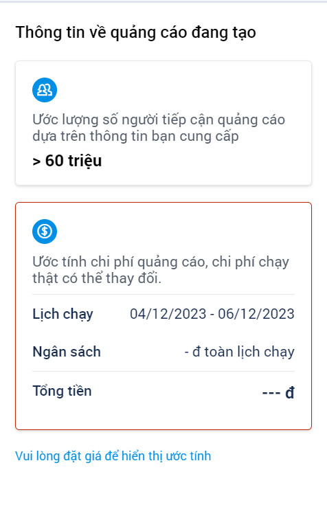 Tệp tiếp cận của Zalo ads