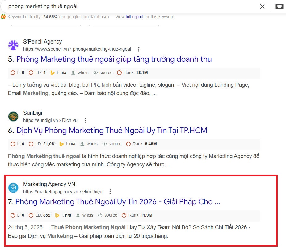 Chứng minh Top Báo giá SEO